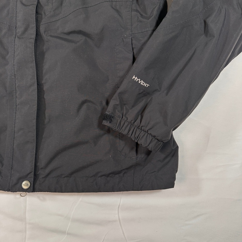 The North Face HyVent Black Waterproof Hooded Rain Jacket Womens XL - Picture 4 of 12